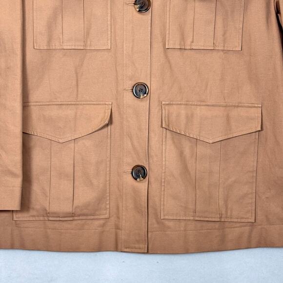 ASOS Oversized Utility Warm Caramel Cotton Jacket Sz 6 ScandiStyle StreetStyle - Picture 5 of 7